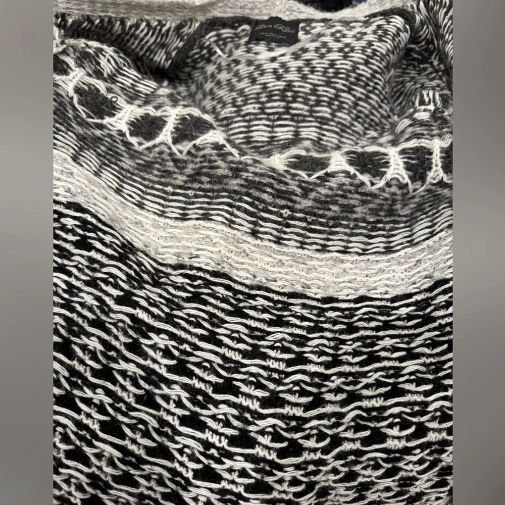 Lara Knit Black & Gray Mohair Wool Sweater Cardigan, Made in Italy 🇮🇹 - size M - Picture 11 of 12